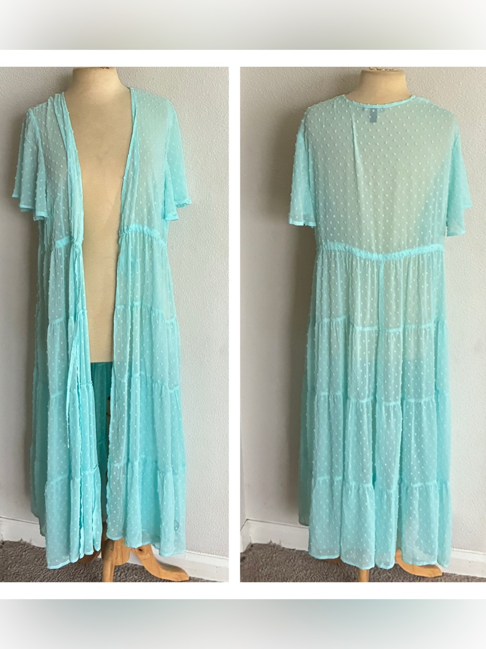Torrid blue swiss dot coverup
